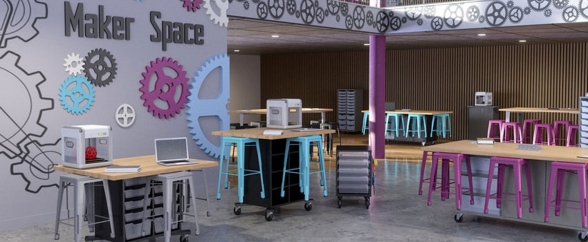 Makerspace lab and workstations by CEF Makerspace lab and workstations by CEF available from Worthington Direct