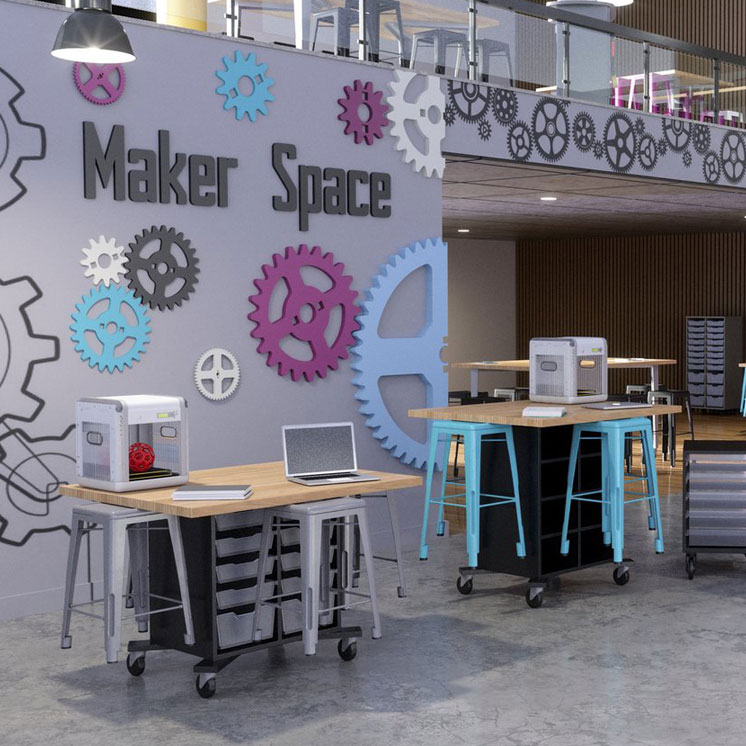 Makerspace lab and workstations by CEF Makerspace lab and workstations by CEF available from Worthington Direct