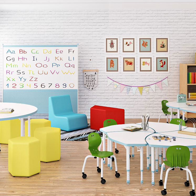 Classroom tables and student chairs by Virco Classroom furniture by Virco